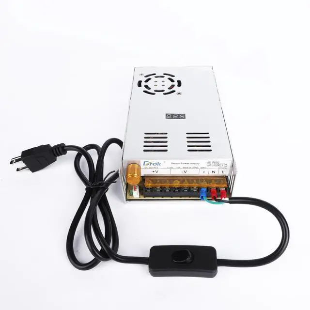 Alt view image 2 of 7 - 4FT Power Cable 3 Prong Grounding Plug, AC Power Cord Extension Cord with Switch On/Off and Fork Terminal Connectors, AC/DC Adapter 18 AWG for Electrical Testing, AC to DC Converter 110V to 12V
