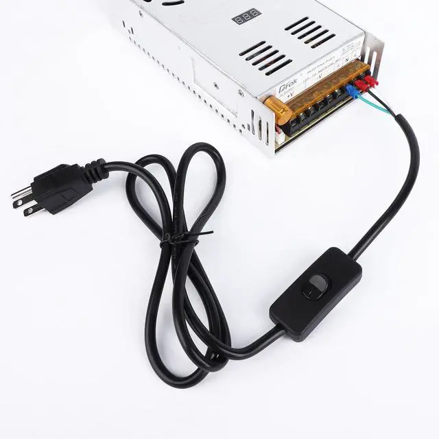 Alt view image 7 of 7 - 4FT Power Cable 3 Prong Grounding Plug, AC Power Cord Extension Cord with Switch On/Off and Fork Terminal Connectors, AC/DC Adapter 18 AWG for Electrical Testing, AC to DC Converter 110V to 12V