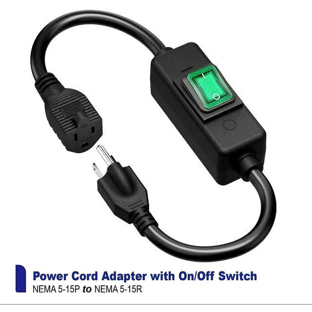 Alt view image 4 of 7 - 3-Prong Outdoor Waterproof Extension Switch Cord, in-Line On/Off Switch Extension Cord, SJTW 14AWG 3C IP57 Waterproof,Max.20A 125V Heavy Duty Inline Switch L=1.5Feet