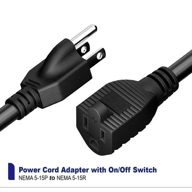 Alt view image 3 of 7 - 3-Prong Outdoor Waterproof Extension Switch Cord, in-Line On/Off Switch Extension Cord, SJTW 14AWG 3C IP57 Waterproof,Max.20A 125V Heavy Duty Inline Switch L=1.5Feet