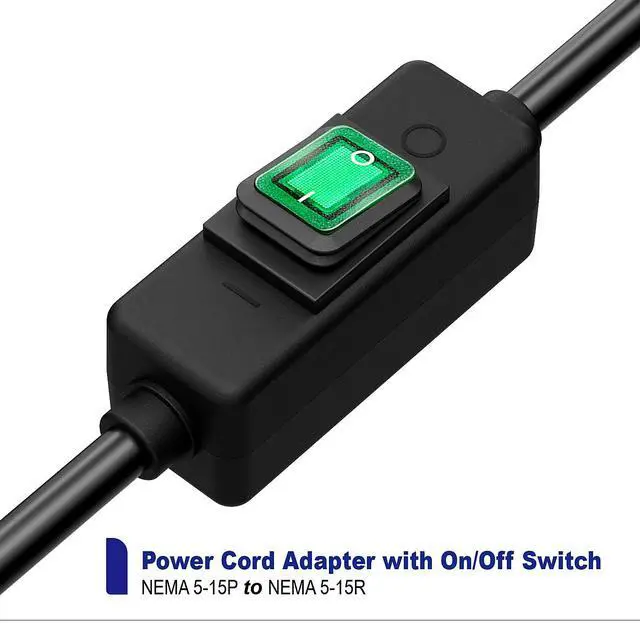 Alt view image 6 of 7 - 3-Prong Outdoor Waterproof Extension Switch Cord, in-Line On/Off Switch Extension Cord, SJTW 14AWG 3C IP57 Waterproof,Max.20A 125V Heavy Duty Inline Switch L=1.5Feet