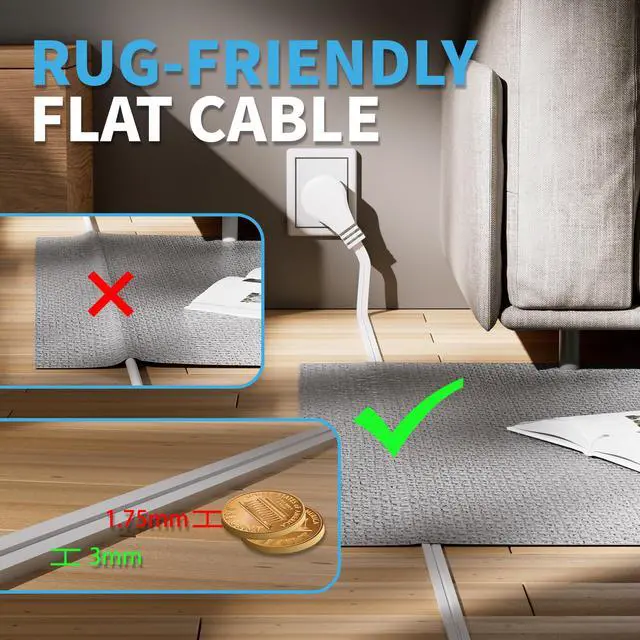 Alt view image 5 of 7 - 2 Prong Polarized Flat Plug Extension Cord 4 FT with Foot Switch for Floor Lamp NEMA 1-15 125V 6A Pedal On/Off Inline Push Switch Step On Power Cord for Holiday Christmas Light Tool Appliance-White