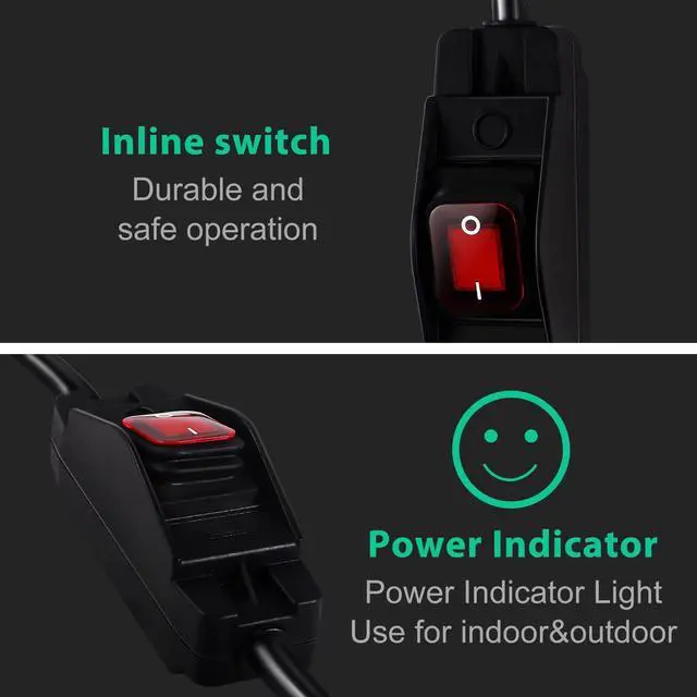 Alt view image 4 of 7 - Extension Cord with Switch On/Off Waterproof Switch 3Ft No Plugging and Unplugging Invintage Stereo Devices Without Built-in Power Switch(3 FT)