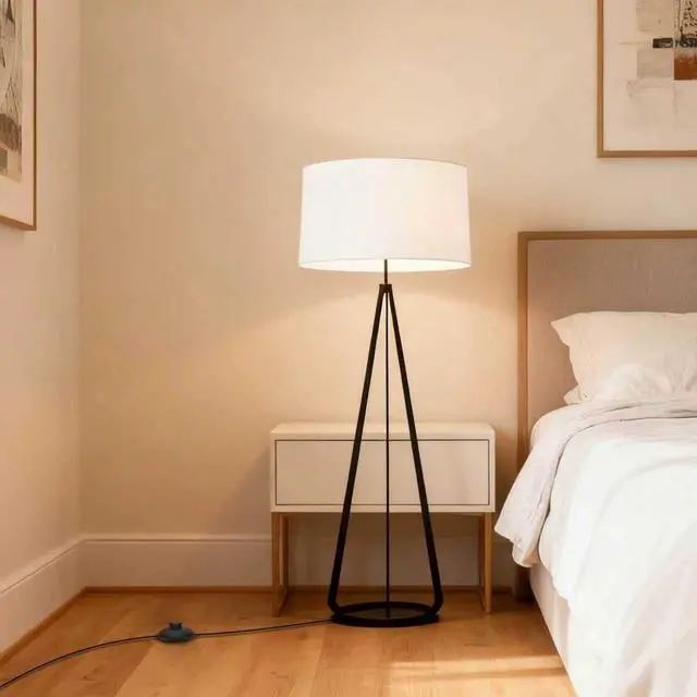Alt view image 6 of 7 - 6ft/1.8m On/Off Extension Cord Foot Switch Pedal, Switch in Middle of Cord, 2-Prong Polarized Plug and Plug in Outlet AWG18 250VAC Step Switch Floor Lamp Christmas Tree Light Push Button Black