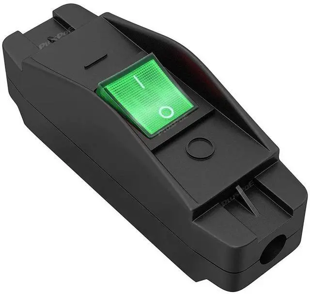 Main image of Inline On/Off Cord Switch, 30A AC125V/250V Large Current Heavy Duty Appliance Rocker Light Switch for High Power Lamp or Equipment, Green Led