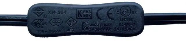 Alt view image 6 of 7 - Lamp Cord has Button Switch UL304 2A/120V,Plug,Stripped Ends Ready for Wiring 18 AWG SPT-2, Black (6FT)
