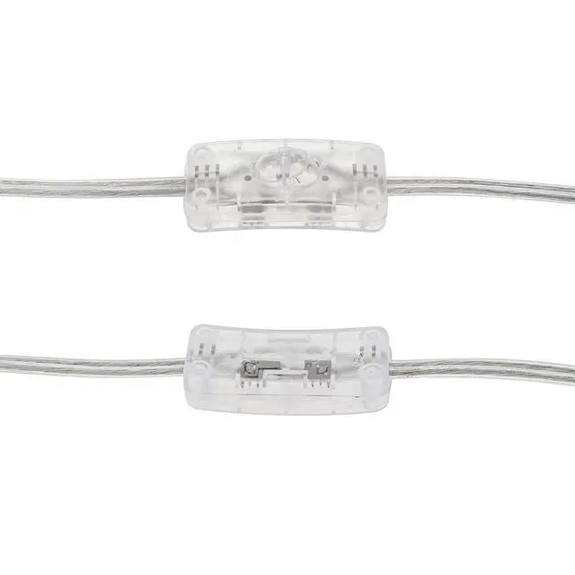 Alt view image 5 of 7 - 6FT Lamp Cord with On/Off Button Switch and Polarized Plug, Stripped Ends Ready for Wiring, 18AWG SPT-2 Replacement Power Cord, Clear