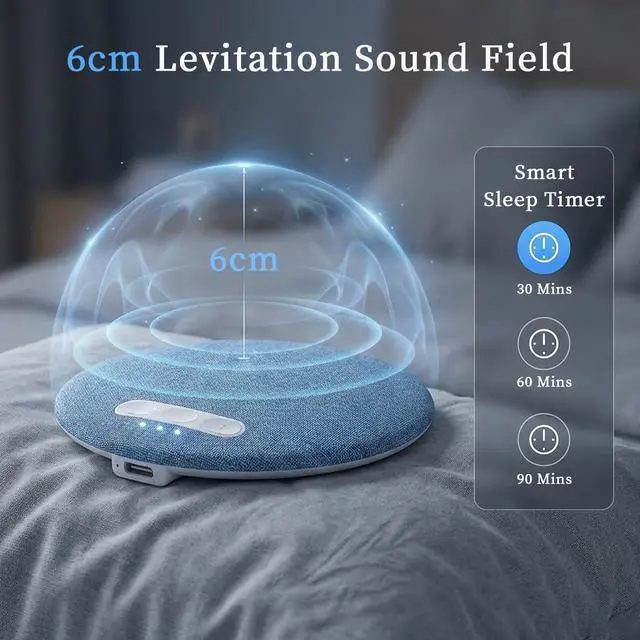 Alt view image 2 of 7 - 2026 New Sleep Pillow Speakerpillow Speakers for Sleeping with White Noise Timer Wireless Sleep Aid with Stereo Bass Private Sleep Headphones for Adult