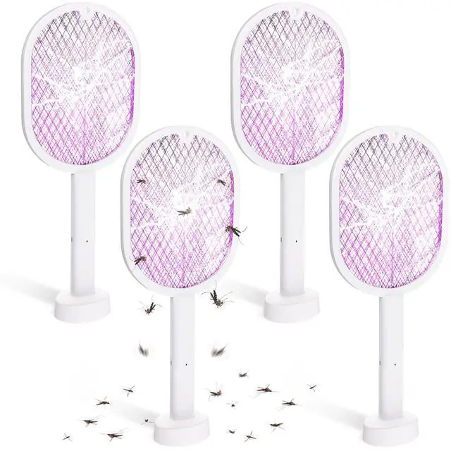 Main image of 4 Pcs Electric Fly Swatter Bug Zapper Racket 2 in 1 USB Rechargeable Mosquito Racket 3000v High Powered Mosquito Killer for Indoor Outdoor Home Bedroom Kitchen Patio Office Insect