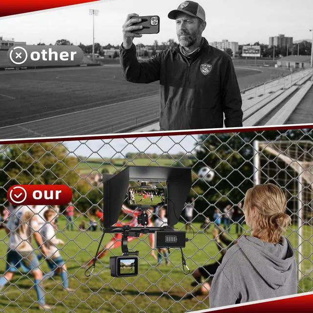 Alt view image 6 of 7 - Cell Phone Fence Mount with Shade, Game Changer Mounting kit for iPhones, Mevo Start, GoPro, Insta 360 and Other Action Cameras, for Recording Baseball,Softball and Tennis Games(Matte Black)