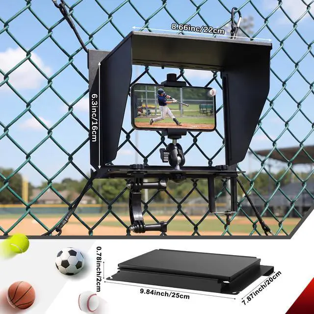 Alt view image 7 of 7 - Cell Phone Fence Mount with Shade, Game Changer Mounting kit for iPhones, Mevo Start, GoPro, Insta 360 and Other Action Cameras, for Recording Baseball,Softball and Tennis Games(Matte Black)