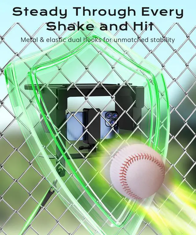 Alt view image 4 of 7 - Cell Phone Fence Mount Shade - All-in-One Mounting Kit for iPhone, GoPro, Samsung, Mevo Start, Insta360 and Action Cameras, Ideal for Recording Baseball, Football, Tennis Games