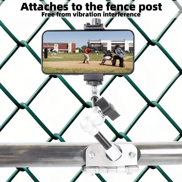 Alt view image 3 of 7 - Magnetic Phone Fence Post Mount + Fence Clip Kit for Gamechanger for Mevo Start, GoPro, iPhone, DJI Osmo Pocket 3 and Action Cameras, for Recording Baseball,Softball and Tennis Games