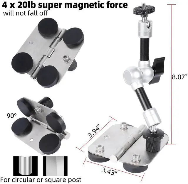 Alt view image 4 of 7 - Magnetic Phone Fence Post Mount + Fence Clip Kit for Gamechanger for Mevo Start, GoPro, iPhone, DJI Osmo Pocket 3 and Action Cameras, for Recording Baseball,Softball and Tennis Games