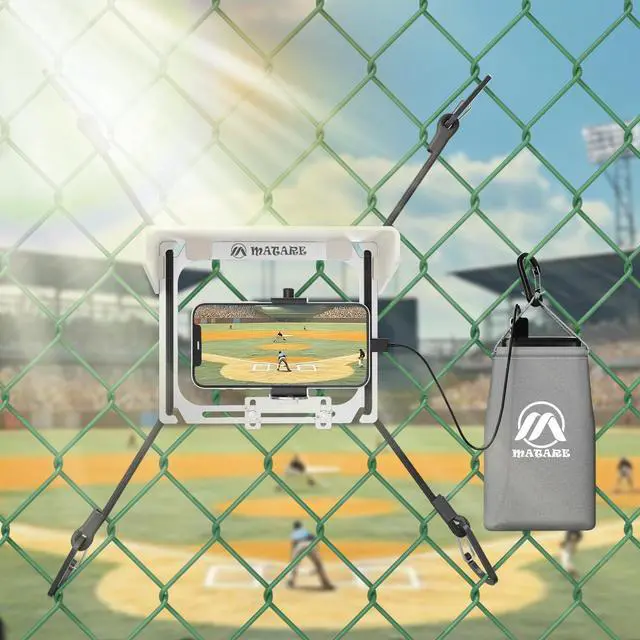 Alt view image 7 of 7 - Cell Phone Fence Mount with Shade, Game Recording Mounting Kit Works with Gamechanger, iPhone, Mevo Start, Phones, and GoPro, for Recording Baseball,Softball and Tennis Games(Mini Plus)