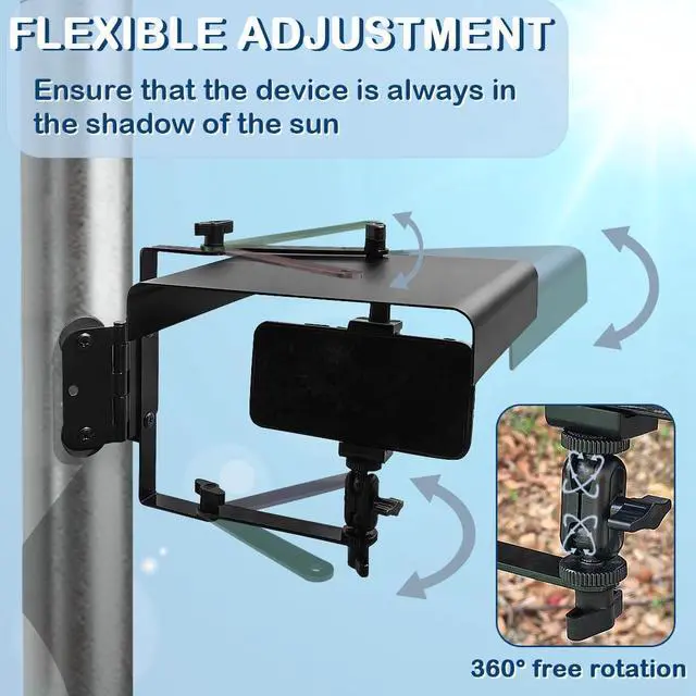 Alt view image 5 of 6 - Magnetic Phone Fence Mount with Shade, Fence Phones Holder for iPhone, Phones, Mevo Start and Other Action Cameras, for Recording Baseball, Softball and Tennis Games (Black)