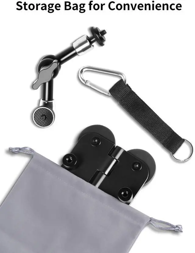 Alt view image 2 of 7 - Magnetic Fence Mount Live Streaming Kit for Mevo Start,Gopro, iPhone and Pocket Radar,Two 1/4'' Mount Points Camera Magnet Holder for Gamechanger at Baseballl,Softball Field