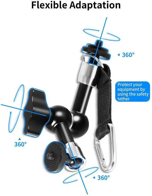 Alt view image 7 of 7 - Magnetic Fence Mount Live Streaming Kit for Mevo Start,Gopro, iPhone and Pocket Radar,Two 1/4'' Mount Points Camera Magnet Holder for Gamechanger at Baseballl,Softball Field