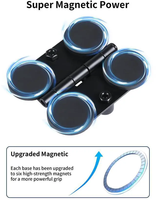 Alt view image 5 of 7 - Magnetic Fence Mount Live Streaming Kit for Mevo Start,Gopro, iPhone and Pocket Radar,Two 1/4'' Mount Points Camera Magnet Holder for Gamechanger at Baseballl,Softball Field