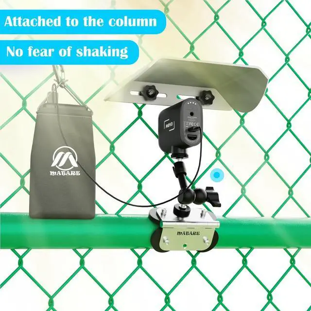 Alt view image 3 of 7 - Magnetic Fence Mount for Mevo Start, GoPro, iPhone and Action Cameras - Mevo Camera Mount Streaming Kit for Game Changer Recording Baseball Games