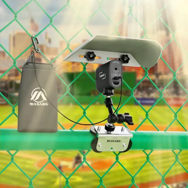 Alt view image 7 of 7 - Magnetic Fence Mount for Mevo Start, GoPro, iPhone and Action Cameras - Mevo Camera Mount Streaming Kit for Game Changer Recording Baseball Games