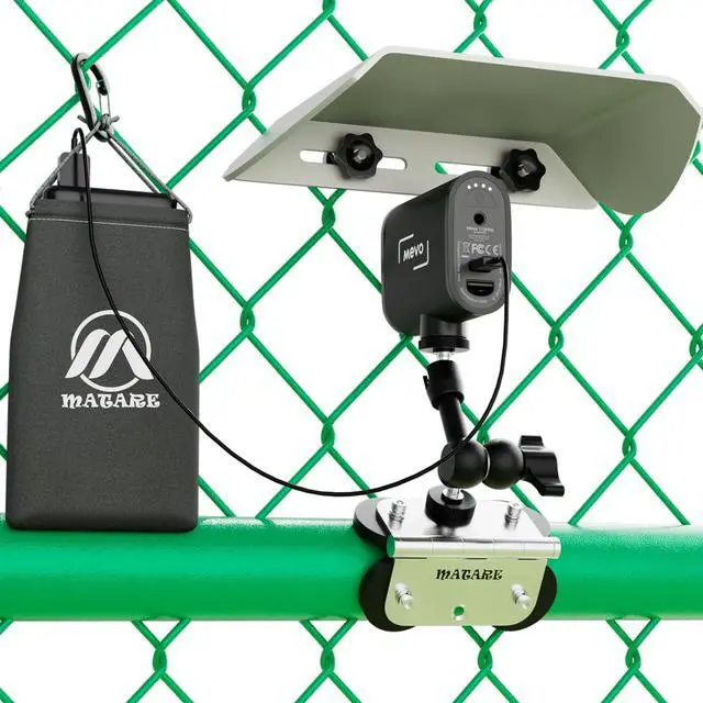 Main image of Magnetic Fence Mount for Mevo Start, GoPro, iPhone and Action Cameras - Mevo Camera Mount Streaming Kit for Game Changer Recording Baseball Games