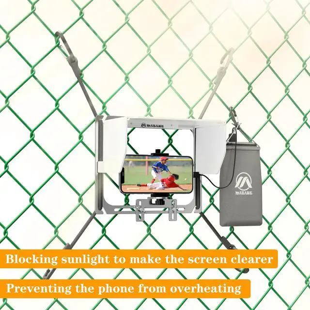 Alt view image 2 of 7 - Game Changer Mounting Kit, Cell Phone Fence Mount with Shade, Gamechanger Streaming Kit, Fence Phone Holder for iPhone GoPro Camera Mevo Start Recording Baseball/Softball Games(Mini Plus)