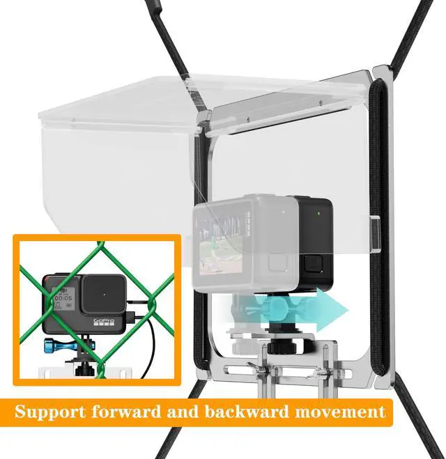 Alt view image 5 of 7 - Game Changer Mounting Kit, Cell Phone Fence Mount with Shade, Gamechanger Streaming Kit, Fence Phone Holder for iPhone GoPro Camera Mevo Start Recording Baseball/Softball Games(Mini Plus)