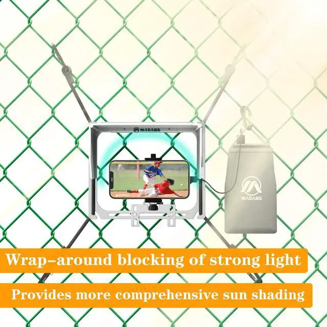 Alt view image 3 of 7 - Game Changer Mounting Kit, Cell Phone Fence Mount with Shade, Gamechanger Streaming Kit, Fence Phone Holder for iPhone GoPro Camera Mevo Start Recording Baseball/Softball Games(Mini Plus)