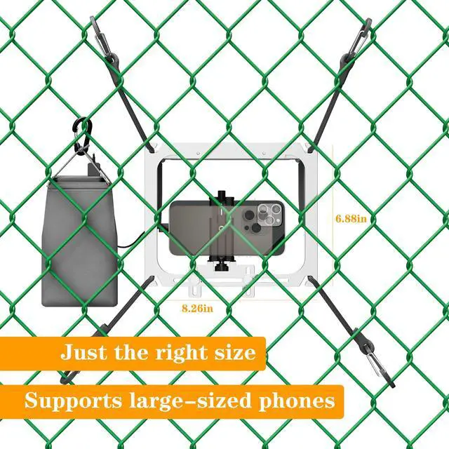 Alt view image 4 of 7 - Game Changer Mounting Kit, Cell Phone Fence Mount with Shade, Gamechanger Streaming Kit, Fence Phone Holder for iPhone GoPro Camera Mevo Start Recording Baseball/Softball Games(Mini Plus)