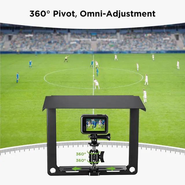 Alt view image 6 of 7 - Fence Mount for Phone, Flexible Cell Phone Fence Mount with Shade Live Sports Streaming Kit with Swivel Head for Mevo Start, Phones, GoPro and Other Action Cameras, Baseball Games Tennis