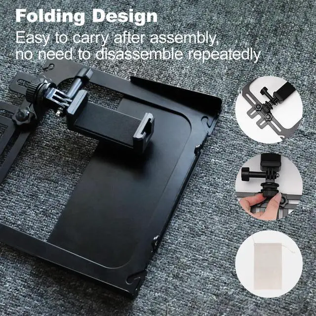 Alt view image 5 of 7 - Cell Phone Fence Mount with Shade, Game Recording Mounting Kit Works with Gamechanger, iPhone, Mevo Start, Phones, and GoPro, for Recording Baseball,Softball and Tennis Games