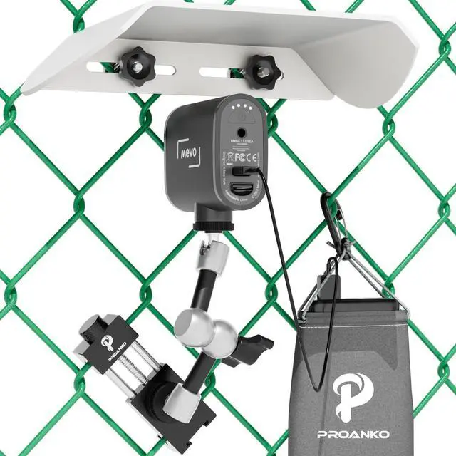 Main image of Fence Mount for Mevo Start, GoPro, Phones, Comes with Shade and Carrying Pouch Mounting Kit for Recording Baseball,Softball and Tennis Games (N8 Pro)