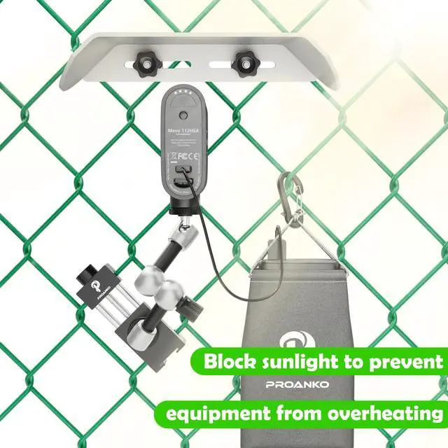 Alt view image 2 of 6 - Fence Mount for Mevo Start, GoPro, Phones, Comes with Shade and Carrying Pouch Mounting Kit for Recording Baseball,Softball and Tennis Games (N8 Pro)