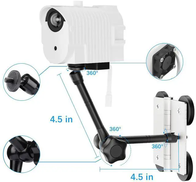 Alt view image 3 of 7 - 3-in-1 Magnetic Fence Mount with Shade for Mevo Start, Weatherproof Case with USB Fan Keep Mevo Start Cam from Overheating During Recording Baseball,Softball and Tennis Games