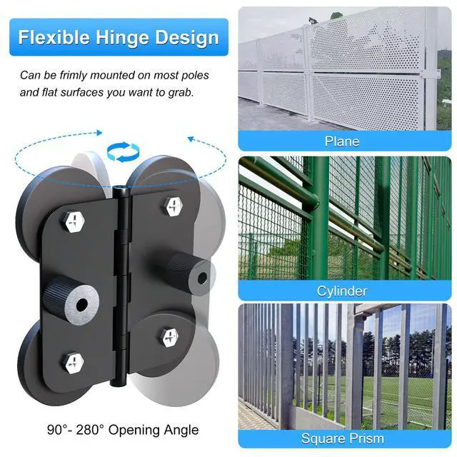 Alt view image 4 of 7 - Magnetic Camera Fence Mount, Post Mount for Mevo Start/GoPro/Insta360/DJI OSMO Pocket 3/iPhone, Two 1/4'' Threaded Points Camera Magnet Holder for Game Changer Recording Baseball Softball Tennis Games