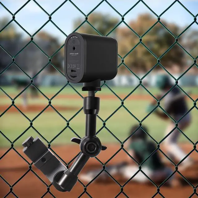 Alt view image 5 of 5 - Fence Mount for Mevo Start Aluminum Game Changer Mounting Kit with Dual 1/4 Mount Points, Compatible with GoPro/Cell Phone, All Metal Arm for Recording Baseball/Softball and Tennis Game