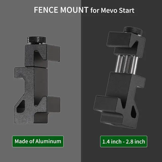 Alt view image 4 of 5 - Fence Mount for Mevo Start Aluminum Game Changer Mounting Kit with Dual 1/4 Mount Points, Compatible with GoPro/Cell Phone, All Metal Arm for Recording Baseball/Softball and Tennis Game