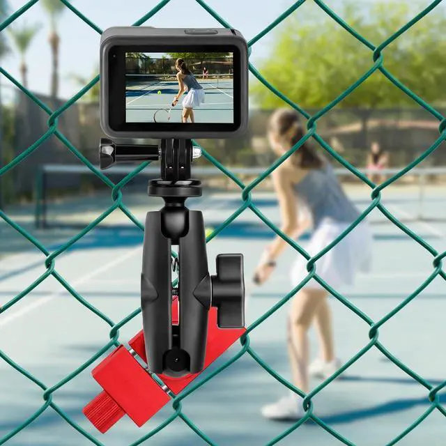 Alt view image 3 of 7 - Fence Mount for Gopro, Aluminum Phone Fence Mount Compatible with Gopro, Mevo Start, Smartphone, Action Camera, Insta360, Game Changer Mounting Kit for Baseball, Softball, Tennis, Football Recording