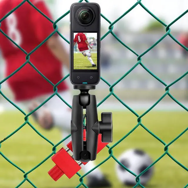 Alt view image 5 of 7 - Fence Mount for Gopro, Aluminum Phone Fence Mount Compatible with Gopro, Mevo Start, Smartphone, Action Camera, Insta360, Game Changer Mounting Kit for Baseball, Softball, Tennis, Football Recording