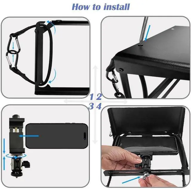 Alt view image 5 of 7 - Cell Phone Fence Mount with Shade, Phones Holder Mounting Kit for iPhone, Mevo Start, GoPro and Other Action Cameras, for Recording Baseball, Hockey, Softball and Tennis Games (Black)