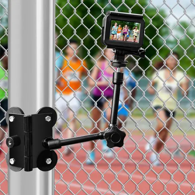 Alt view image 5 of 7 - Magnetic Camera Fence Mount for Mevo Start/GoPro / Insta360 / DJI OSMO Pocket 3 / iPhone, Two 1/4"-20 Mount Points Camera Magnet Fence Holder for Recording Baseball/Softball/Tennis Games