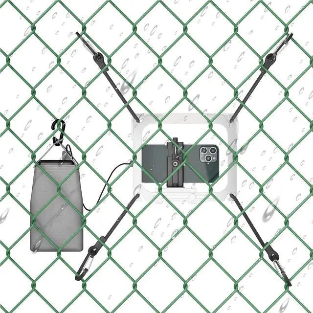Alt view image 3 of 7 - Cell Phone Fence Mount with Shade, Mounting Kit Works with iPhone, Mevo Start, Phones, GoPro and Other Action Cameras, for Recording Baseball,Softball and Tennis Games(Mini Plus)