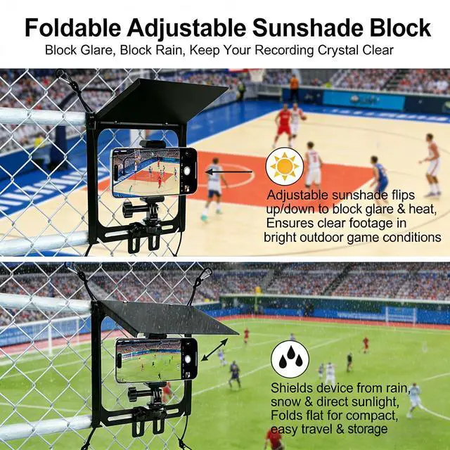 Alt view image 6 of 6 - Sports Gamechanger Fence Mount - Gamechanger Streaming Mounting Kit for Fence Holder for iPhone Insta 360 & Action Cameras, Great for Recording Football, Baseball & Tennis