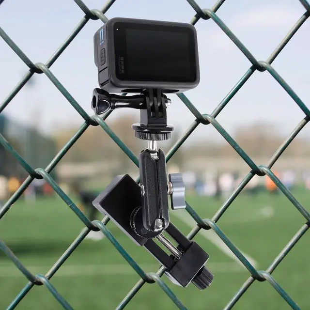 Alt view image 5 of 6 - Cell Phone Fence Mount for iPhone, GoPro, Insta360, and Other Action Cameras, Mevo Start for Baseball Softball Tennis Recording, Cameras Net Chain Link Fence Clip Mount Holder