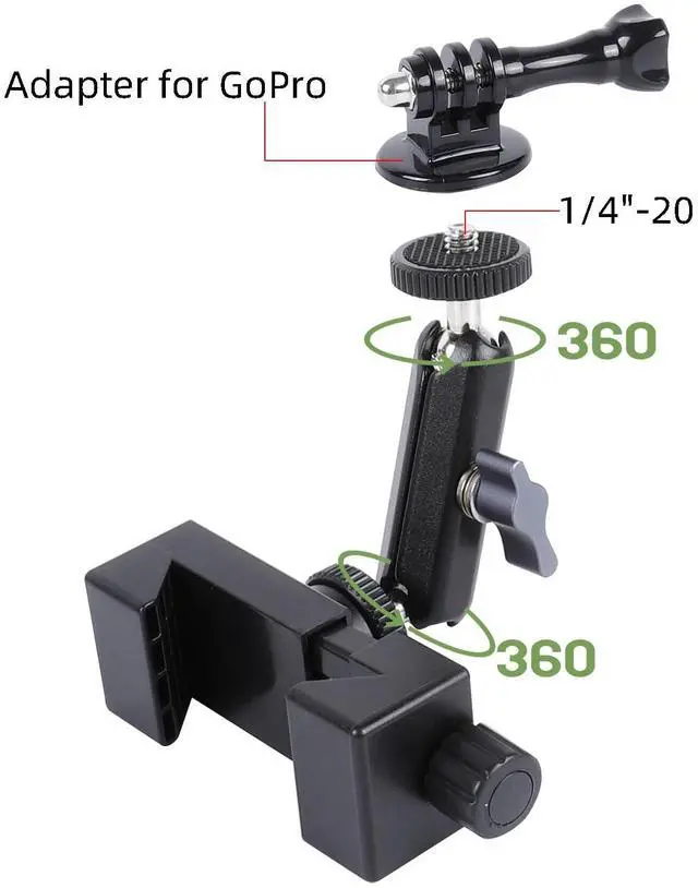 Alt view image 4 of 6 - Cell Phone Fence Mount for iPhone, GoPro, Insta360, and Other Action Cameras, Mevo Start for Baseball Softball Tennis Recording, Cameras Net Chain Link Fence Clip Mount Holder