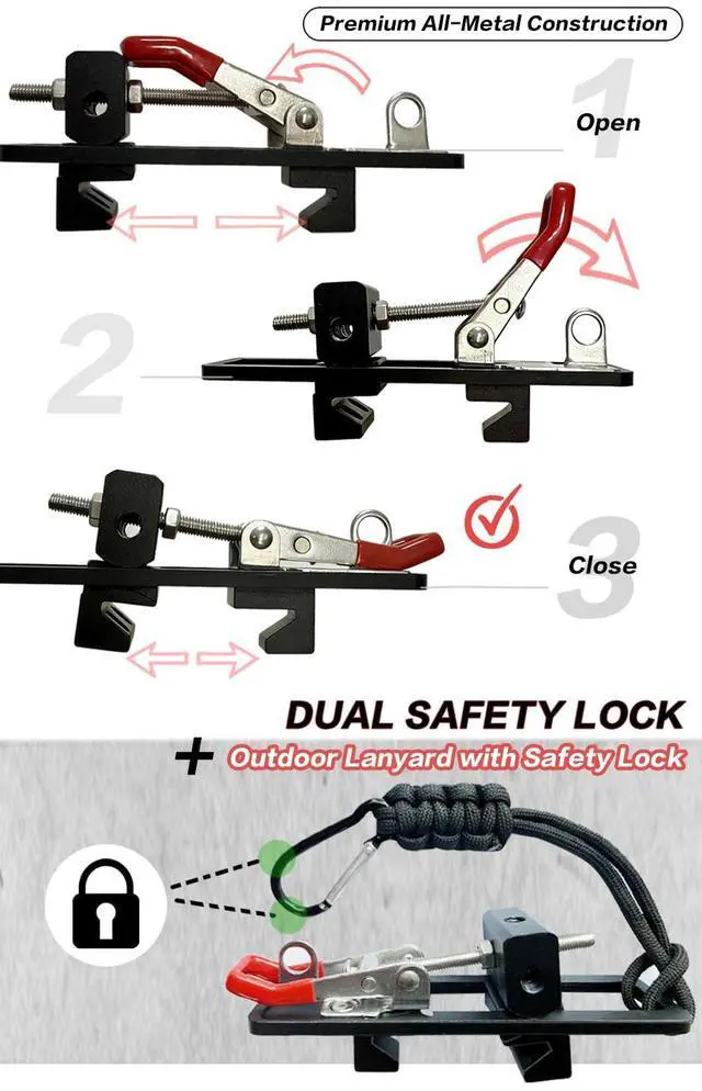 Alt view image 6 of 6 - Fence Mount for Mevo Start and iPhone - Adjustable Fence Clip Mount Holder with Three 1/4 inch Camera Mounting Points, Quick Setup Game Changer Mounting Kit for Baseball/Softball Games