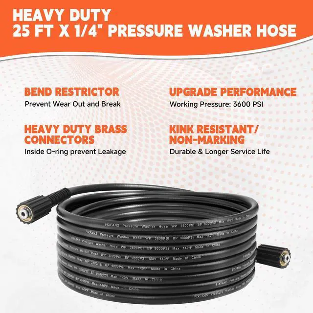Alt view image 5 of 7 - Pressure Washer Gun and Hose Kit, 25 FT High Power Washer Hose with Replacement Wand Extension, 5 Nozzle Tips, M22 Fitting