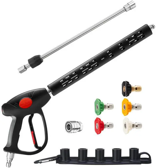 Main image of Swivel Pressure Washer Gun, 40 Inch Power Washer Wand with 3/8" Quick Connect, 4000 PSI High Pressure Spray Gun for Car Wash, 5 Nozzle Tips