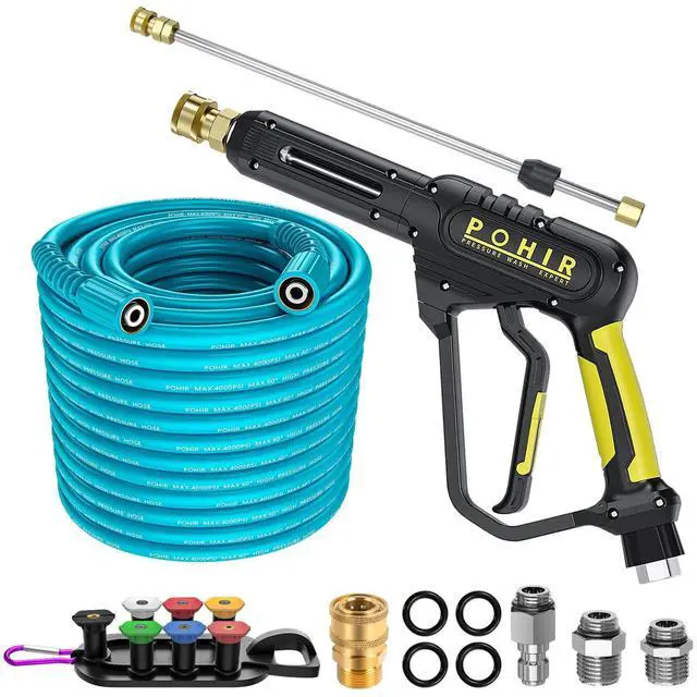 Main image of 3600PSI Pressure Washer Gun and Hose 50ft, Power Washer Hose Gun 15 in Extension Wand Accessories Replacement Parts Kit with Nozzle Tips and 3/8'' QC Set Suitable for Home and Outdoor Cleaning